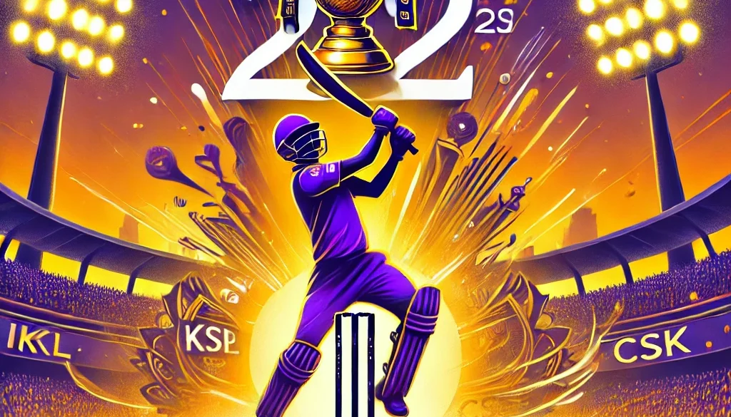 DALL·E 2025-03-22 11.36.53 - A vibrant and energetic digital illustration capturing the excitement of IPL 2025. The background features a packed cricket stadium, resembling Eden G IPL 2025